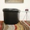Baxton Studio Julian Black Brown Faux Leather Club Chair With 360 Degree Swivel 50-3458 - alternate 2